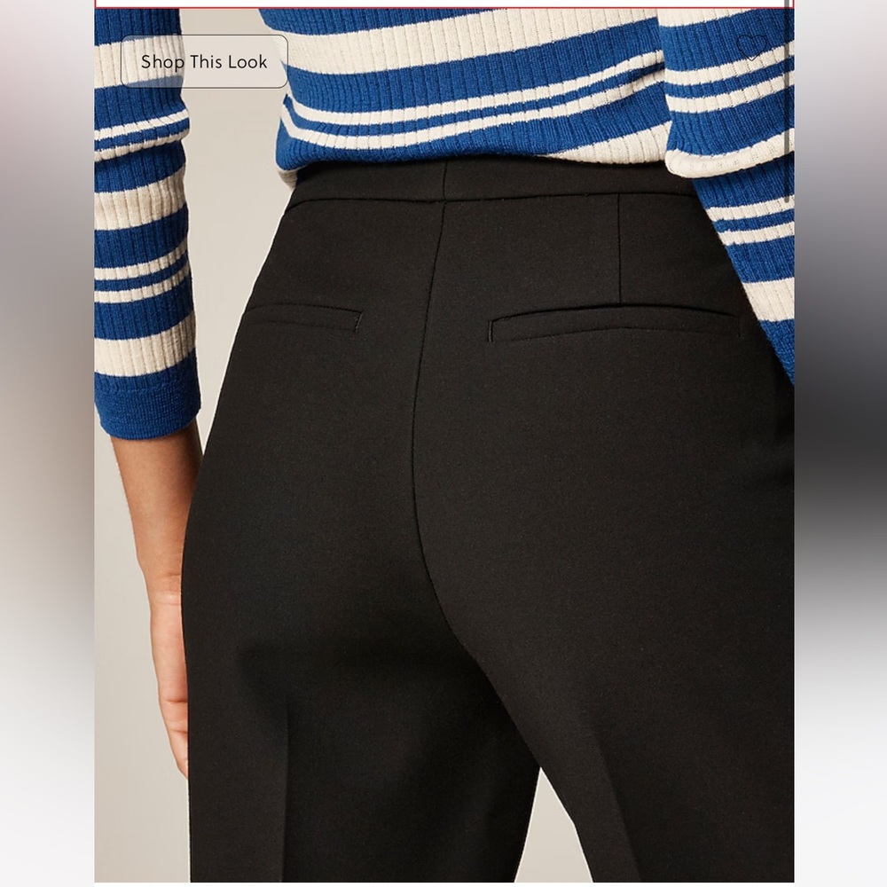 J. Crew Women's Kate Straight-Leg Pant Bi-Stretch Cotton Black Size 00P - Picture 2 of 9